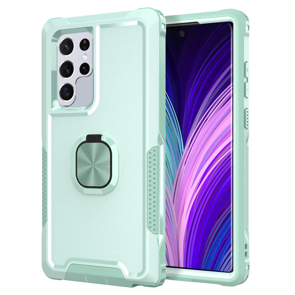 For Samsung Galaxy S23 Ultra Rotatable Ring Holder Kickstand Phone Case PC Silicone Anti-scratch Phone Cover For Samsung Galaxy S23 Ultra Rotatable Ring Holder Kickstand Phone Case PC Silicone Anti-scratch Phone Cover